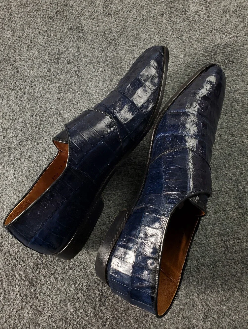 Michele Loisi Alligator Leather Monk Strap Exotic Skin Shoes 14 Italy Luxury